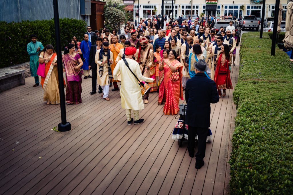 Northwest Arkansas Indian Wedding Photography Vinson Images- overhead view of the Baraat