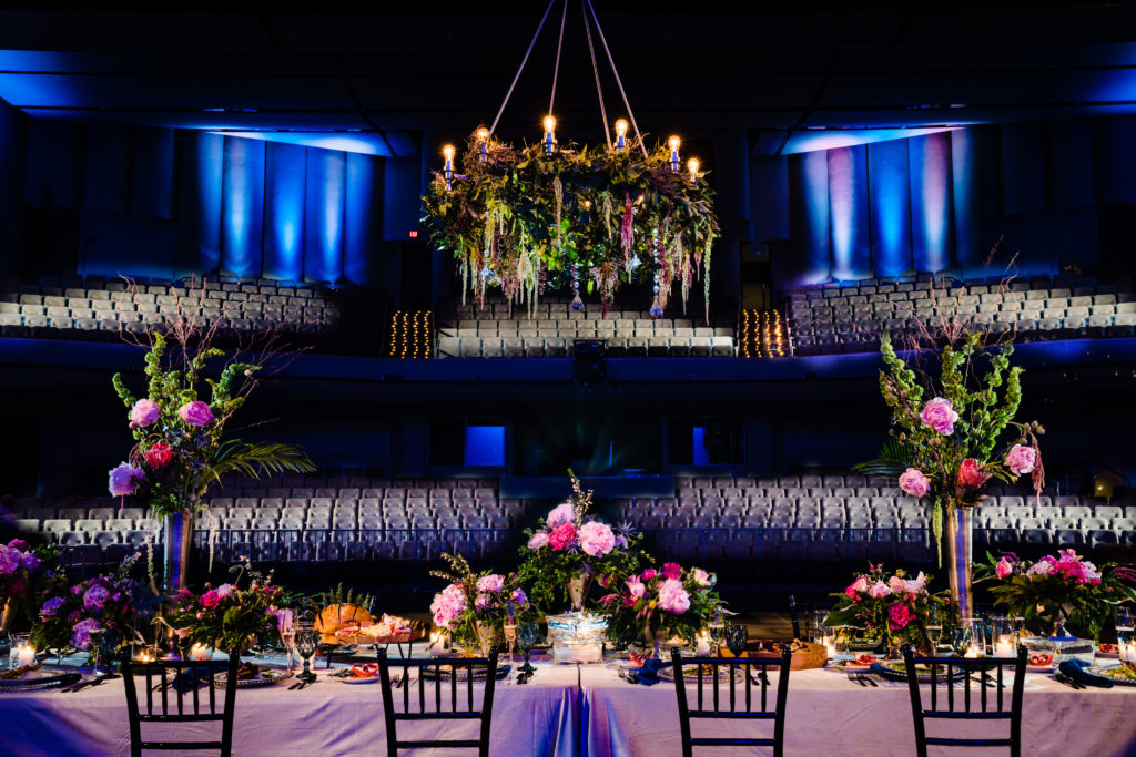 Walton Arts center wedding by Vinson Images - Northwest Arkansas Wedding photography - table with stadium seating