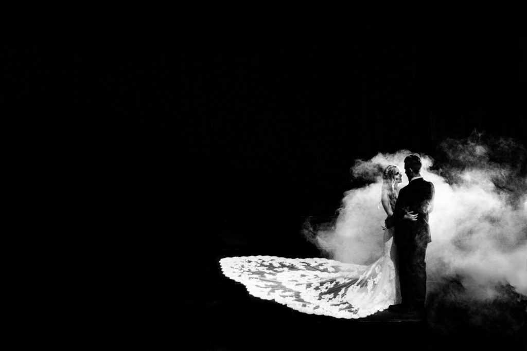 Walton Arts center wedding by Vinson Images - Northwest Arkansas Wedding photography - dramatic fog dance