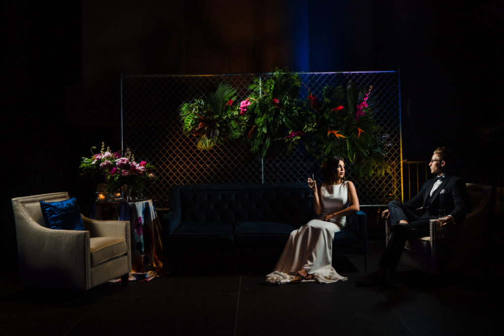 Walton Arts center wedding by Vinson Images - Northwest Arkansas Wedding photography - couple portrait lighting composite