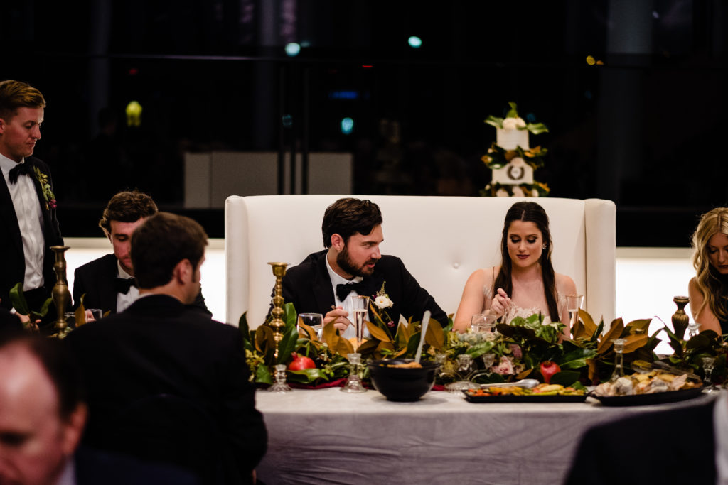 Vinson Images - Walton Arts Center Wedding - bride and groom eat