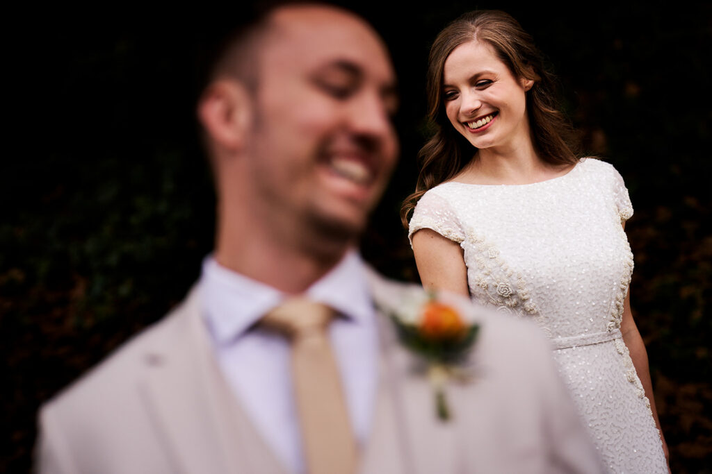 Portrait of the bride and groom during their Bentonville Arkansas Wedding